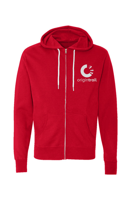 Embroidered Unisex Lightweight Full-Zip Hoodie